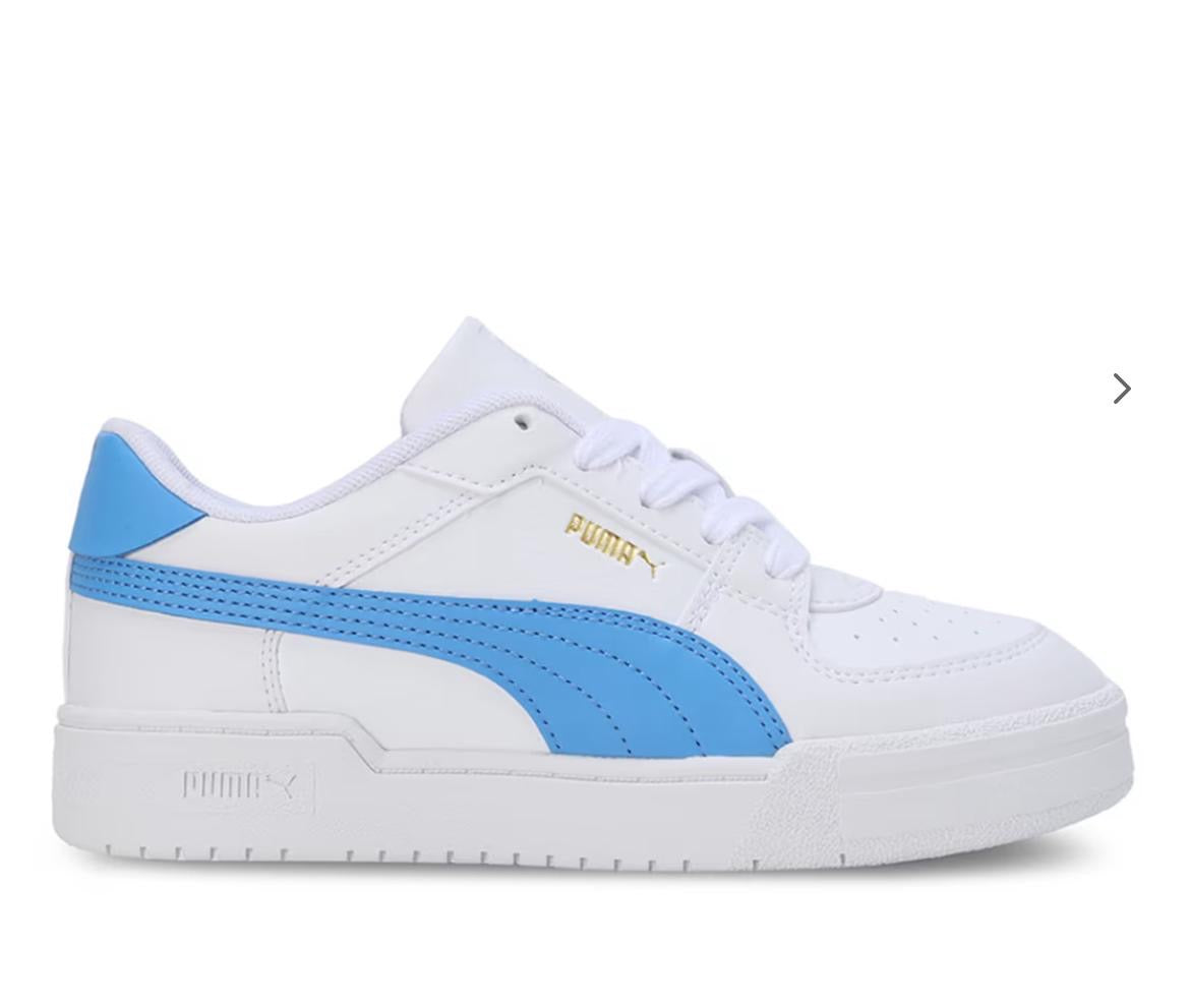 PUMA Smash v2 Sneakers – White & Sky Blue Classic Court Style