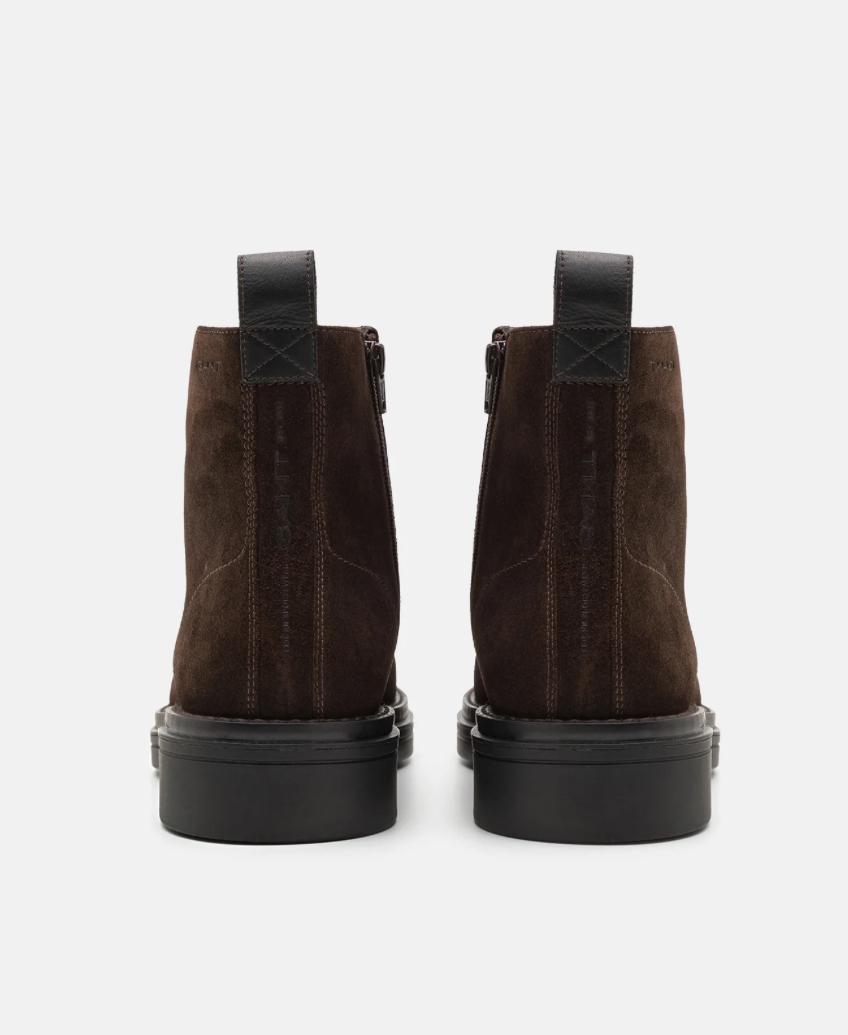 Zara Men's Suede Leather Boots – Dark Brown Lace-Up Elegance