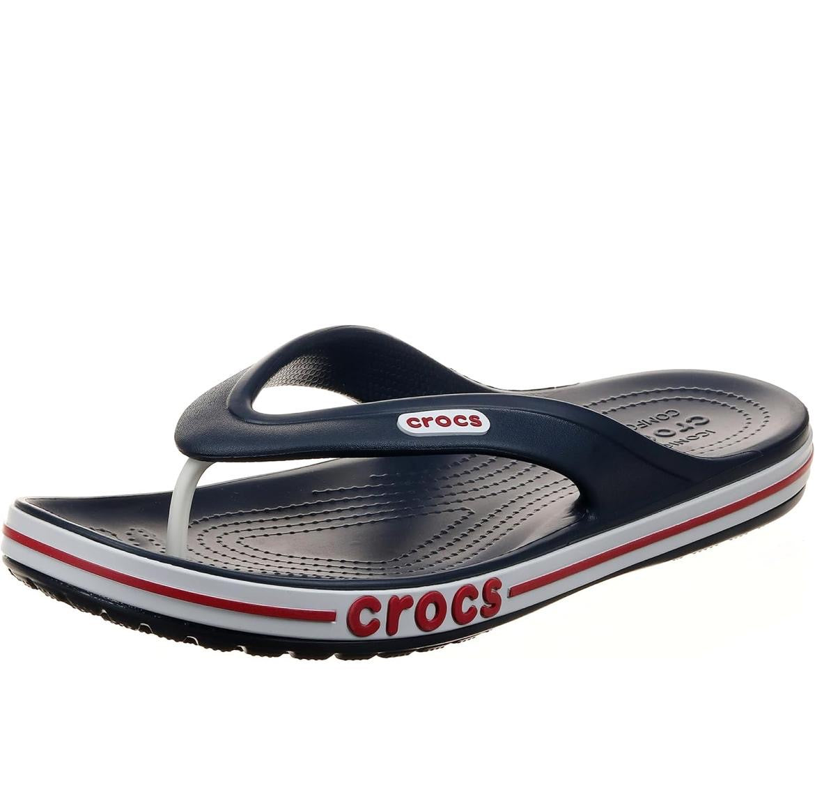 Crocs Crocband Flip Flops – Navy/White/Red | Lightweight & Comfortable Sandals