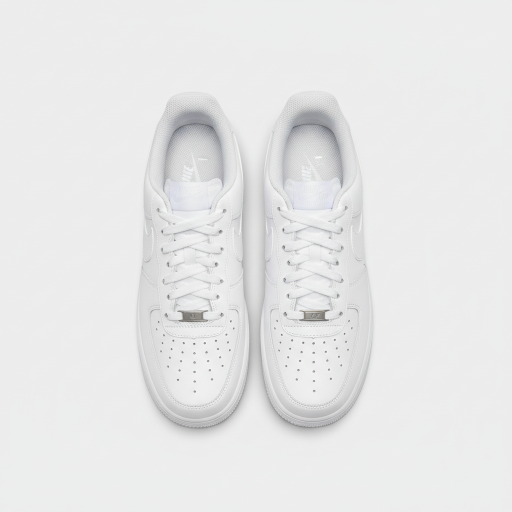 Air Force 1 Triple White – Flat lay top-down