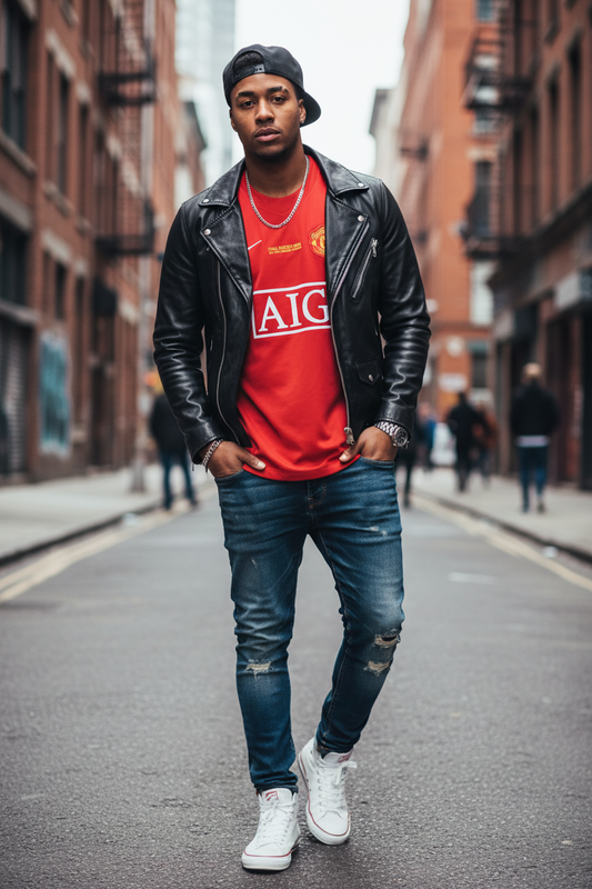 Man United Retro Jersey – Front view urban