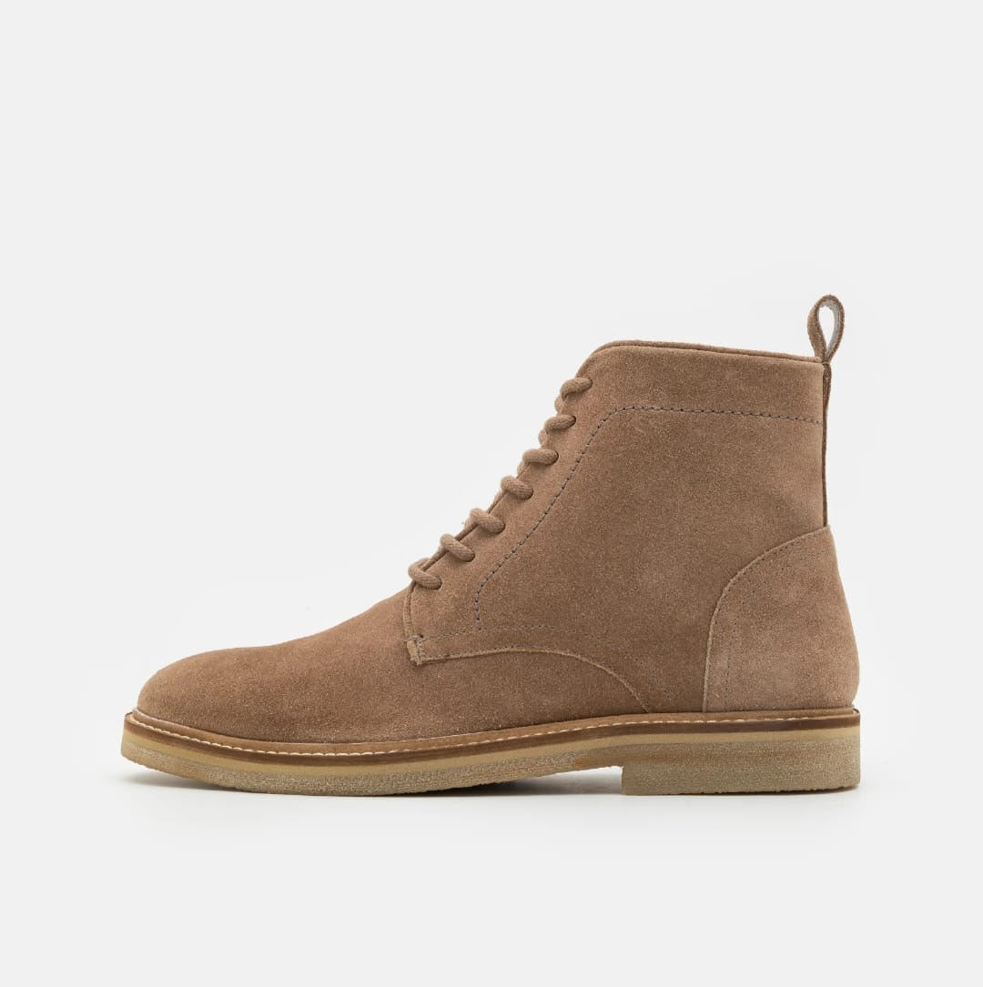 ZARA Men’s Suede Lace-Up Boots – Brown