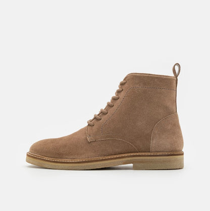 ZARA Men’s Suede Lace-Up Boots – Brown
