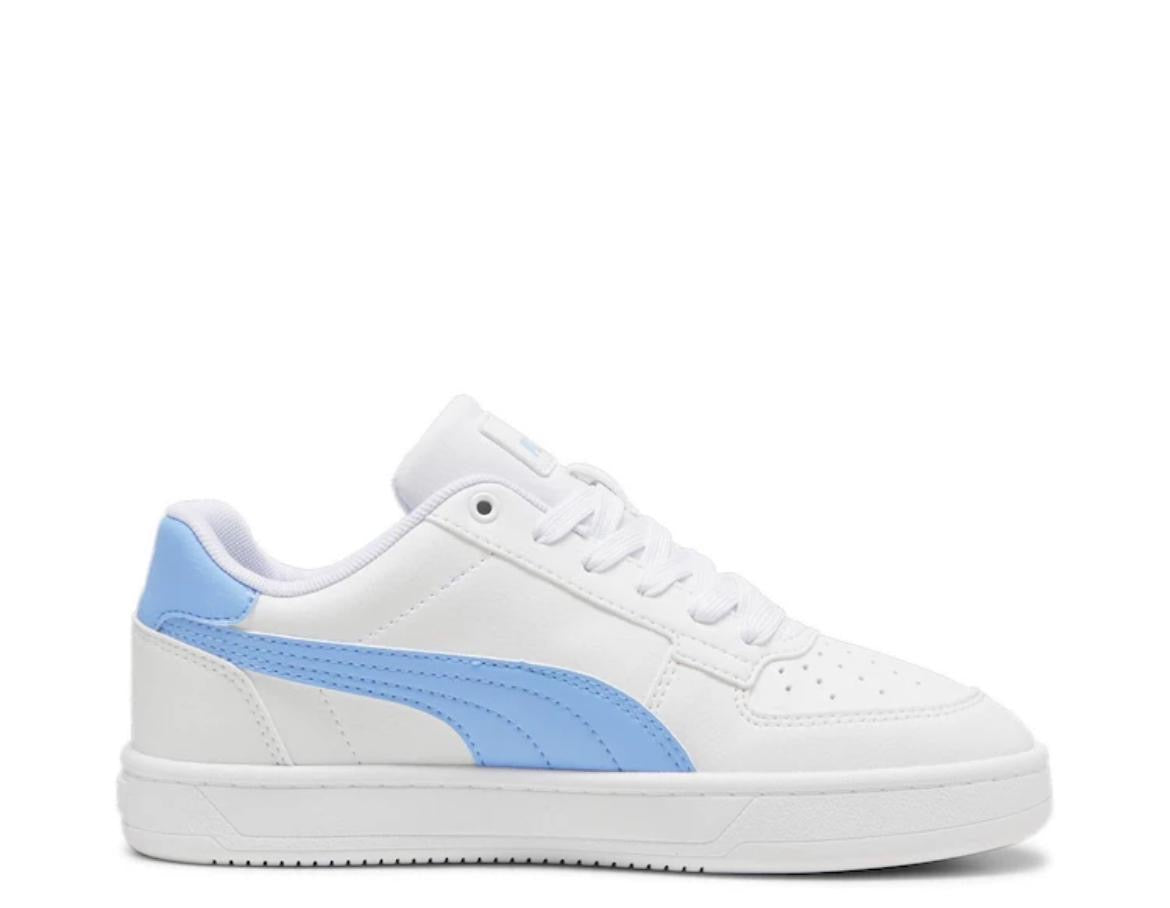 PUMA Smash v2 Sneakers – White & Sky Blue Classic Court Style