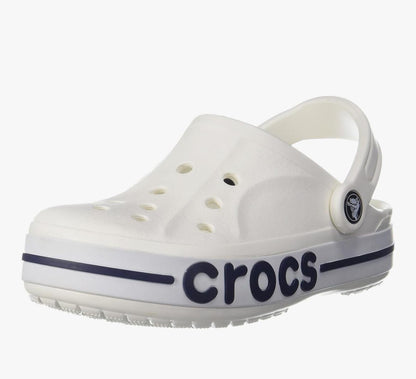 Classic Crocs BAE Platform Clogs – White with Navy Detailing
