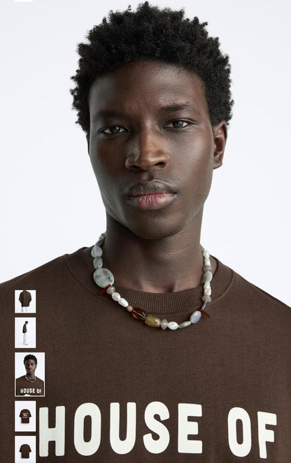 ZARA Men’s Brown Oversized T-Shirt with Horse Print