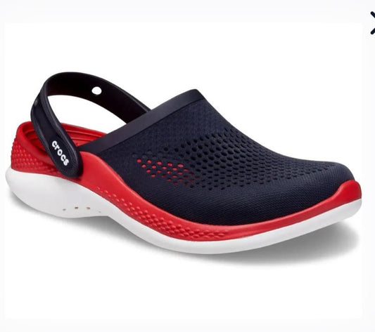 LiteRide™ Crocs Clog – Navy, Red & White | Lightweight Athletic Comfort