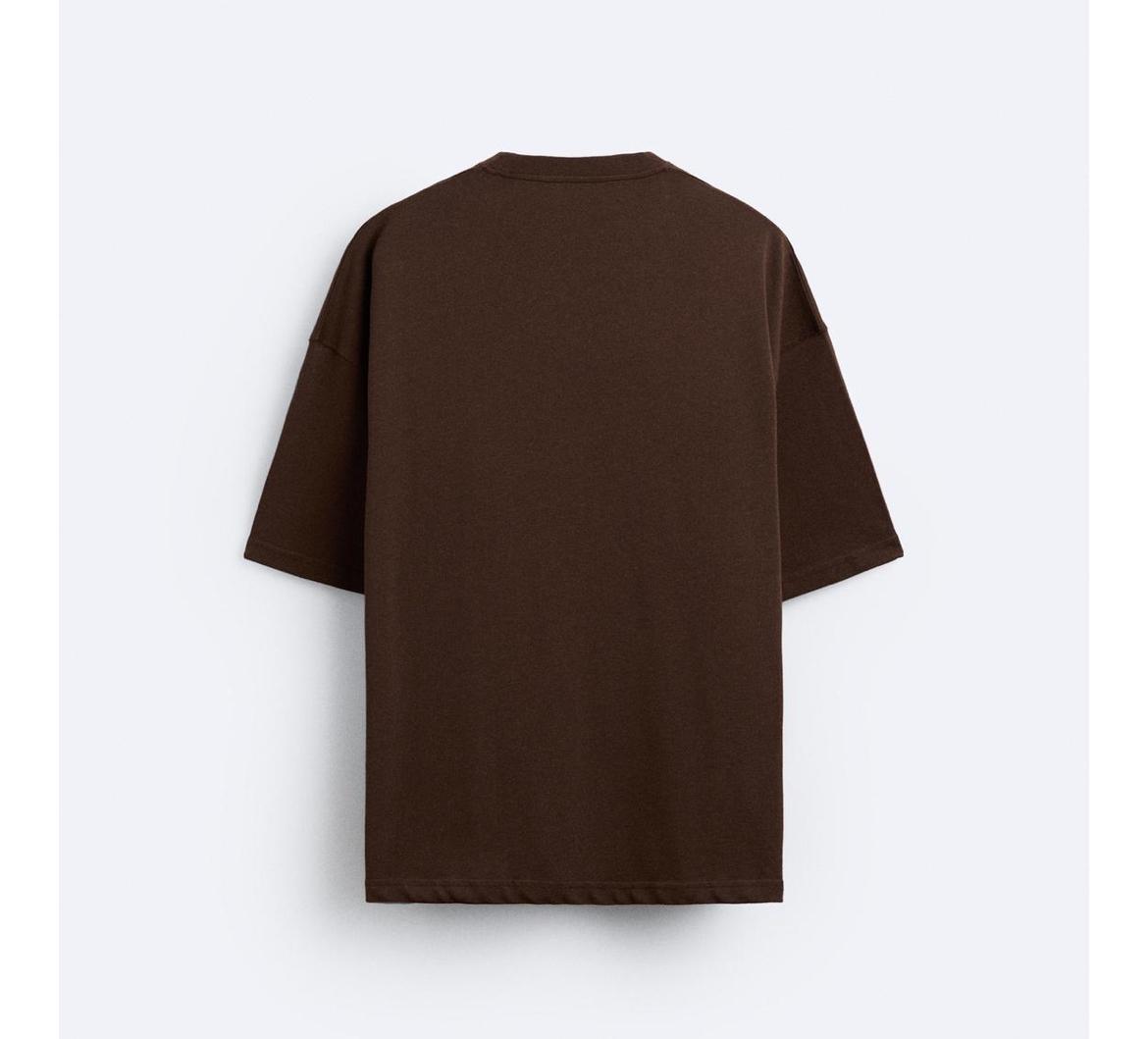 ZARA Men’s Brown Oversized T-Shirt with Horse Print