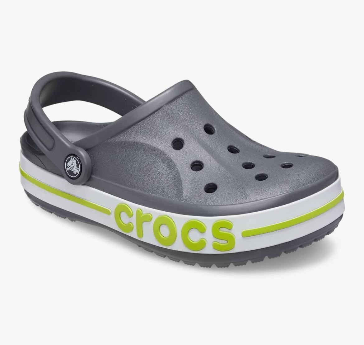 Classic Crocs BAE Platform Clogs – Charcoal Grey with Neon Green Accents