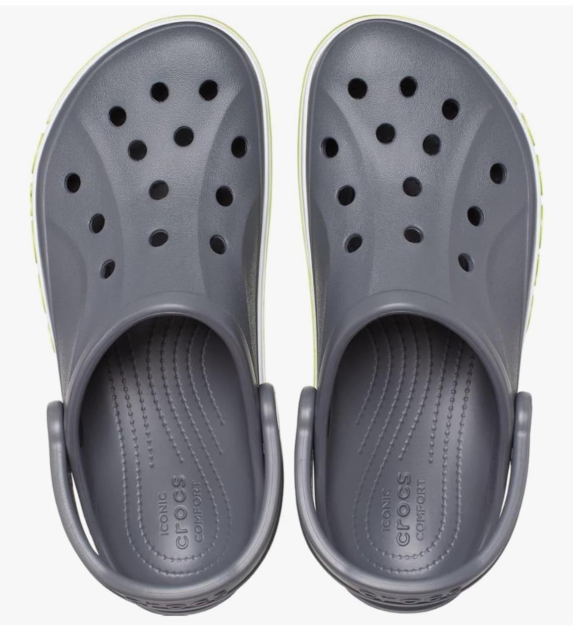Classic Crocs BAE Platform Clogs – Charcoal Grey with Neon Green Accents