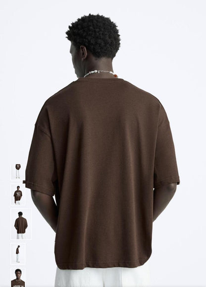 ZARA Men’s Brown Oversized T-Shirt with Horse Print