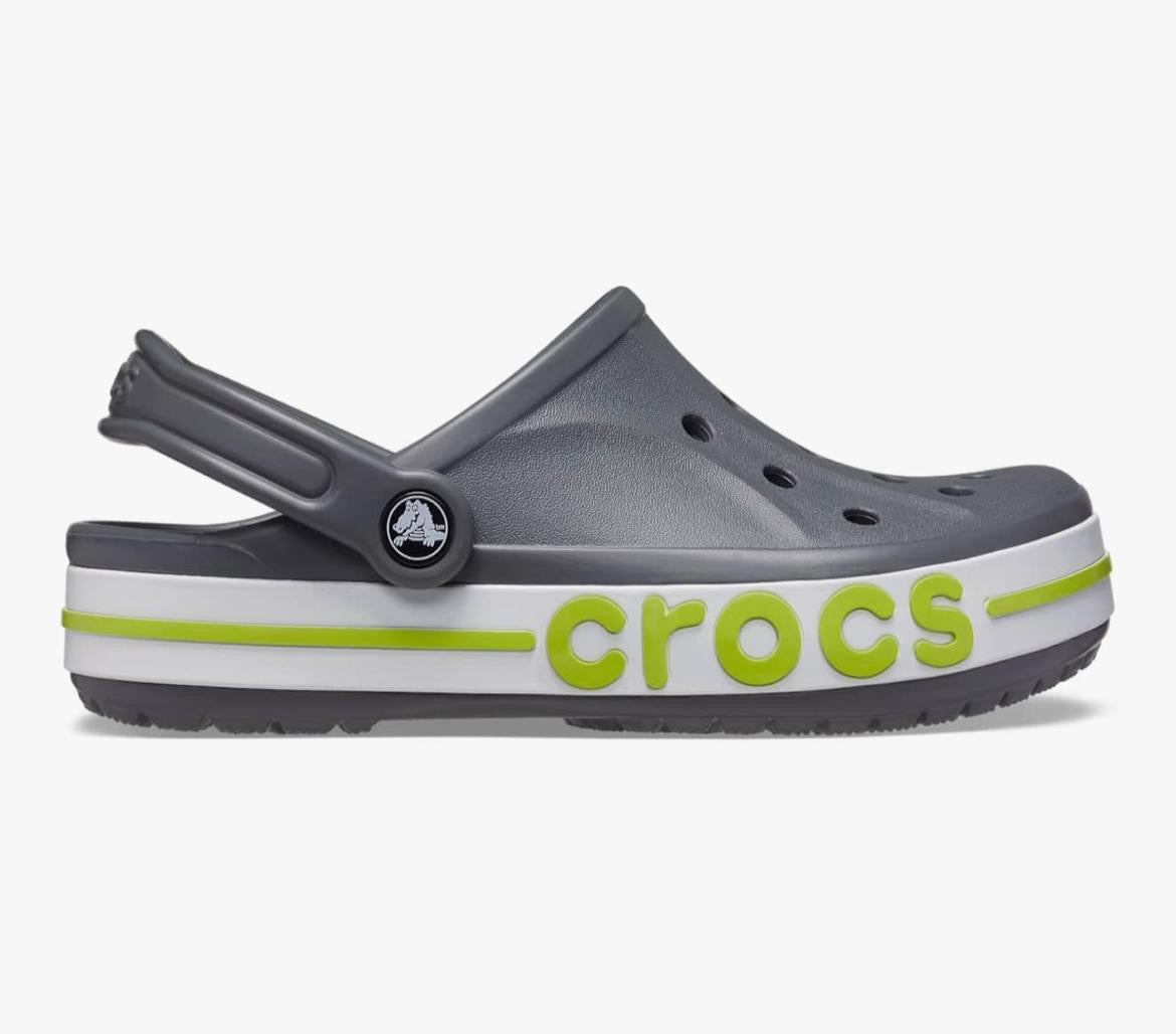 Classic Crocs BAE Platform Clogs – Charcoal Grey with Neon Green Accents