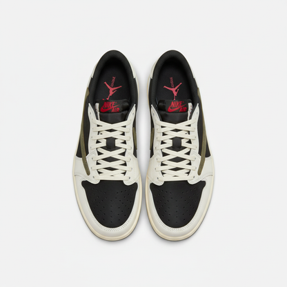Black White Olive Sneaker - Top View