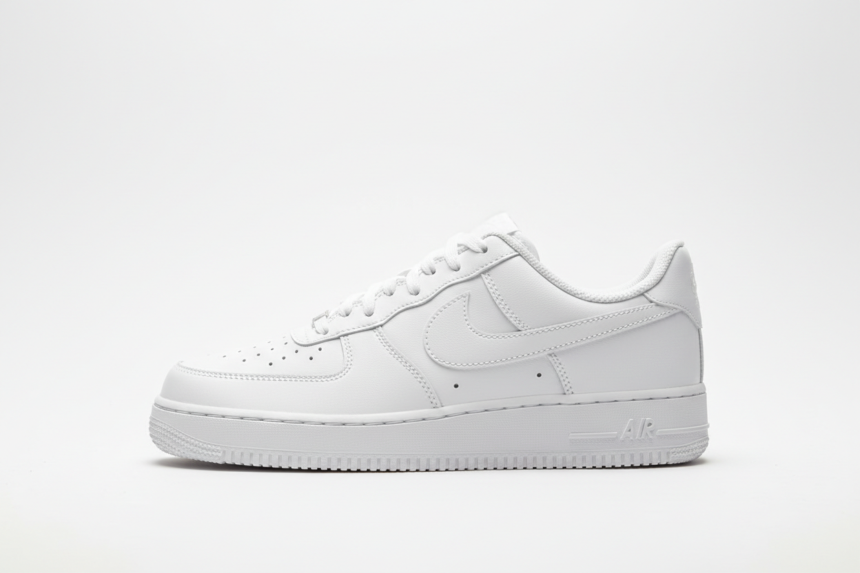 Air Force 1 Triple White – Studio side view