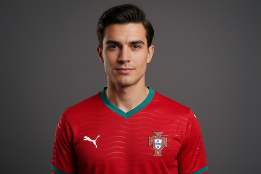 Portugal Home Jersey – Close-up crest and wave texture detail