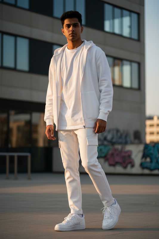 Air Force 1 Triple White – Model lifestyle urban shot