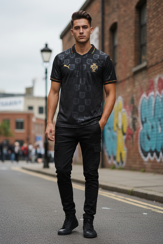 Portugal Black Jersey – Front view urban