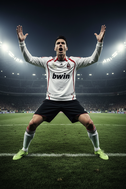 AC Milan Retro Jersey – Action shot on pitch
