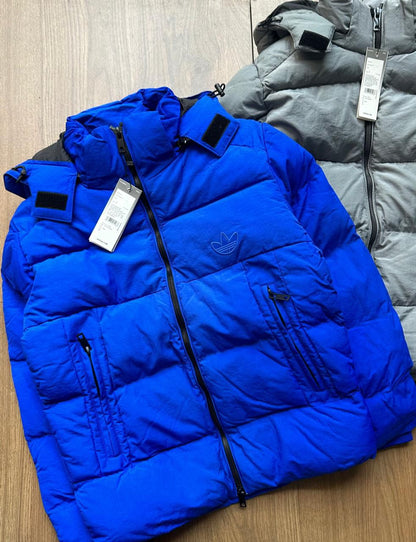 Adidas-style puffer jackets